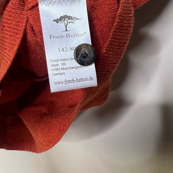 Fynch-Hatton premium wool cashmere sweater vest orange Medium - Picture 6 of 10